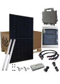 Self-consumption solar kit 9000W 24 panels JA SOLAR 375Wp APSystems QT2 three-phase microinverter with tile fixation included