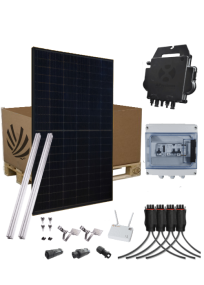 Self-consumption solar kit 3000W 8 panels JA Solar 375W APSystems DS3-L monophase microinverter with tile fixation included