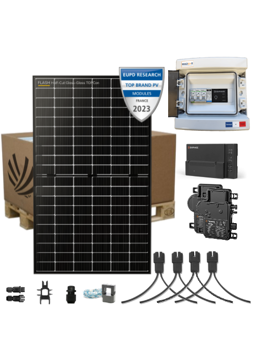 Kit solaire autoconsommation 4 kW 8 panneaux Micro-onduleur Dualsun Enphase IQ8-HC bifacial