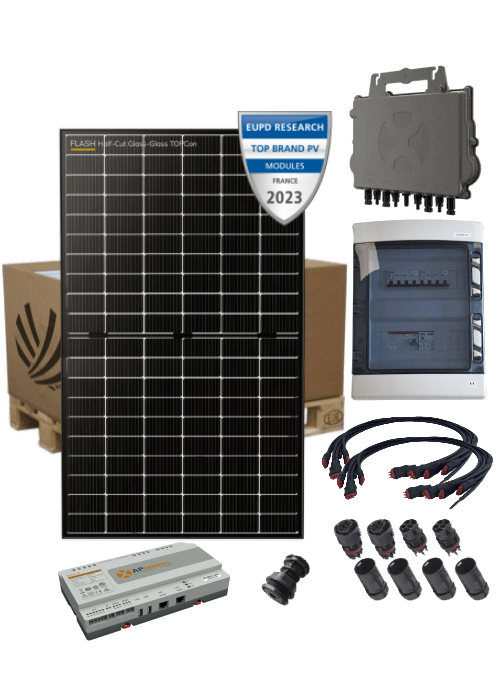 Self-consumption solar kit 8000W 16 Dualsun bifacial panels 500W APSystems QT2 three-phase microinverter