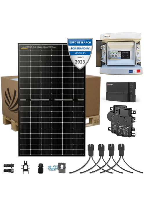 Self-consumption solar kit 3 kW 6 Bifacial panels Dualsun micro-inverter Enphase IQ8-HC