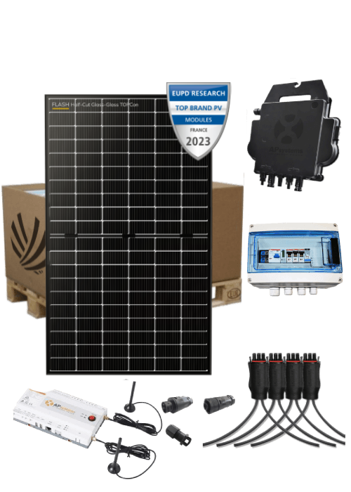 Autoconsumption solar kit 6 kW 12 bifacial panels Dualsun Flash topcon micro-Inverter APSystems DS3