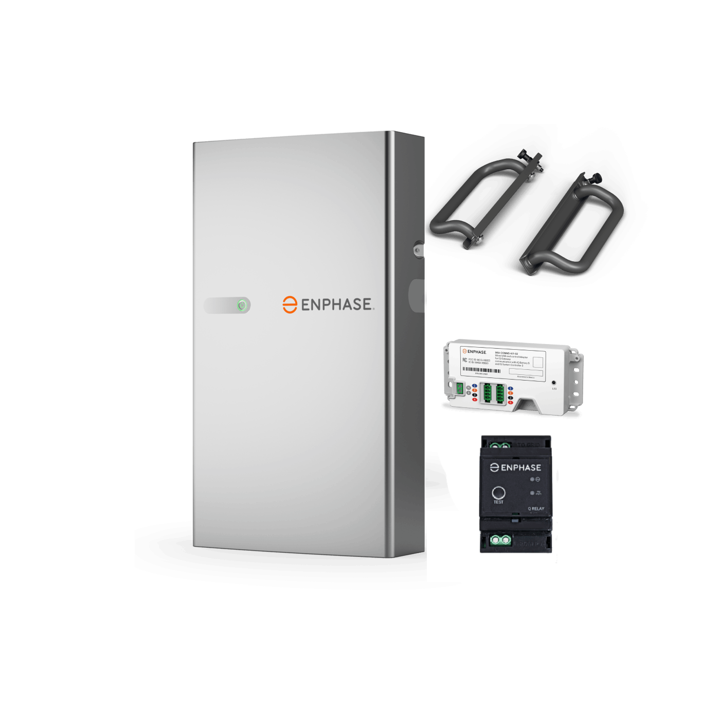 ENPHASE IQ5P BATTERY WITH COMMUNICATIONS KIT, Q RELAY MONOPHASE AND LIFTING HANDLES