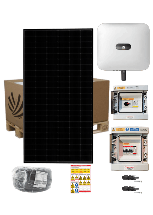 Kit solaire Autoconsommation 6 kW Triphase 12 panneaux Voltec Diament 500W avec onduleur central Huawei 6KTL-M1