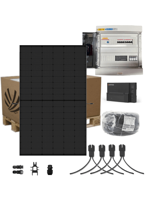 Autoconsumption solar kit 6 kW Triphase 14 Panels Jinko Solar tiger Neo R 425W Full Black Micro-inverter Enphase IQ8-AC