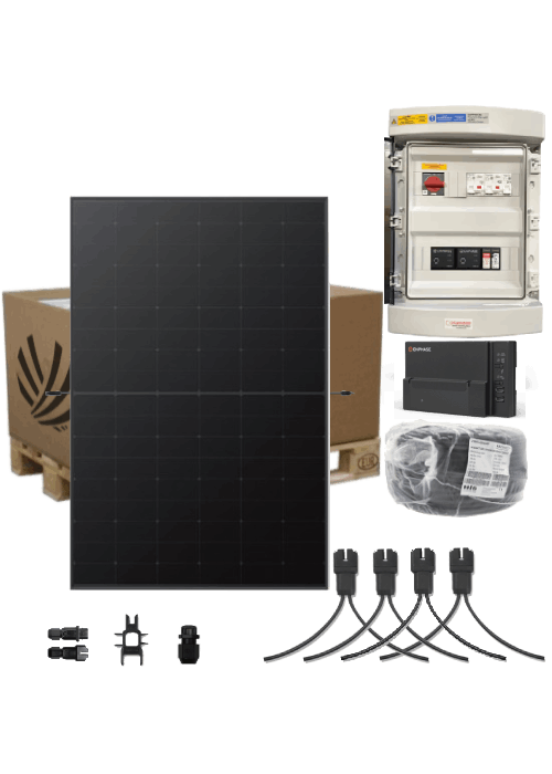 Autoconsumption solar kit 6 kW Monophase 14 Panels Longi Solar Hi-MO X6 425W Full Black Micro-inverter Enphase IQ8-AC