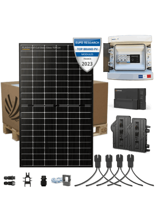 Kit solaire autoconsommation 6 kW 12 panneaux bifacial topcon Dualsun micro-onduleur Enphase IQ8-P