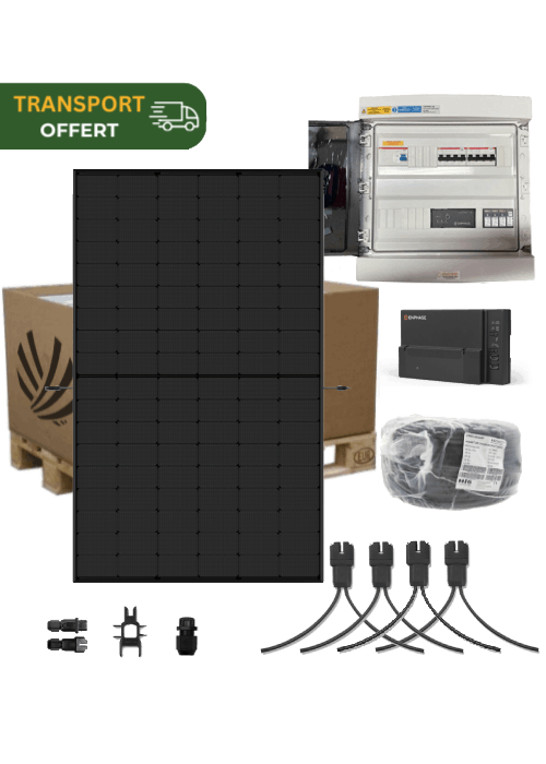 Autoconsumption solar kit 6 kW Triphase 14 Panels Jinko Solar tiger Neo R 425W Full Black Micro-inverter Enphase IQ8-AC