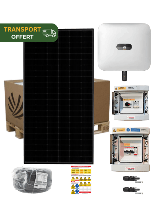 Kit solaire Autoconsommation 6 kW Triphase 12 panneaux Voltec Diament 500W avec onduleur central Huawei 6KTL-M1