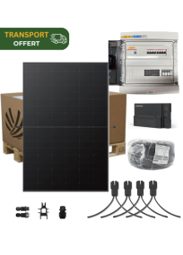 Autoconsumption solar kit 6 kW Triphase 14 Panels Longi Solar Hi-MO X6 425W Full Black Micro-inverter Enphase IQ8-AC