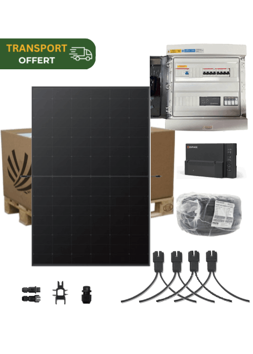 Autoconsumption solar kit 6 kW Triphase 14 Panels Longi Solar Hi-MO X6 425W Full Black Micro-inverter Enphase IQ8-AC