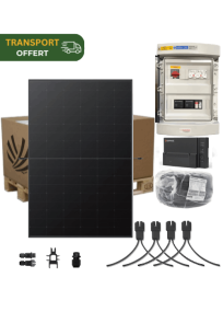 Autoconsumption solar kit 6 kW Monophase 14 Panels Longi Solar Hi-MO X6 425W Full Black Micro-inverter Enphase IQ8-AC