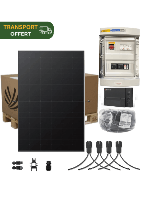 Autoconsumption solar kit 6 kW Monophase 14 Panels Longi Solar Hi-MO X6 425W Full Black Micro-inverter Enphase IQ8-AC