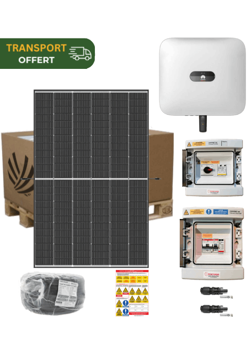 Kit solaire Autoconsommation 6 kW Triphase 12 panneaux Trina Vertex S+ 500W avec onduleur central Huawei 6KTL-M1