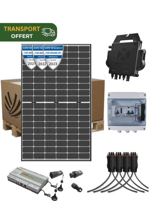 Kit solaire autoconsommation 2550W 6 panneaux Dualsun Topcon 425W micro-onduleur APSystems DS3 monophase