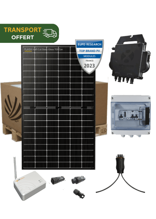 autoconsumption solar kit 1 kW 2 panels Dualsun Bifacial Topcon micro-Inverter APSystems DS3-H