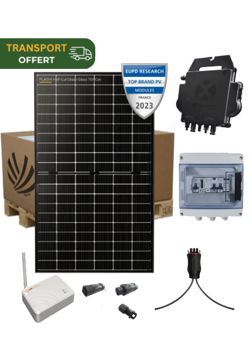 Self-consumption solar kit 2 kW 4 panels Bifacial topcon Dualsun micro-inverter APSystems DS3-H