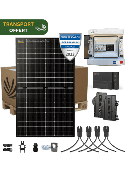 Self-consumption solar kit 3000 W 6 panels topcon Dualsun micro-inverter Enphase IQ8-P