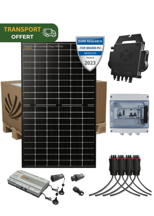 Kit solaire autoconsommation 3000 Wc 6 panneaux bifacial Dualsun topcon micro-onduleur APSystems DS3-H Complet