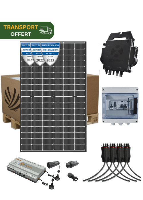 Self-consumption solar kit 5100W 12 panels Dualsun Topcon 425W micro-inverter APSystems DS3 single-phase