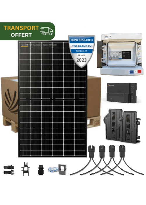 Self-consumption solar kit 6000 W 12 bifacial topcon panels Dualsun micro-inverter Enphase IQ8-P