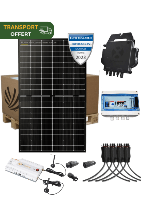 6000 Wc Monophase Autoconsumption solar kit with 12 Dualsun panels and APSystems micro-Inverters DS3-H