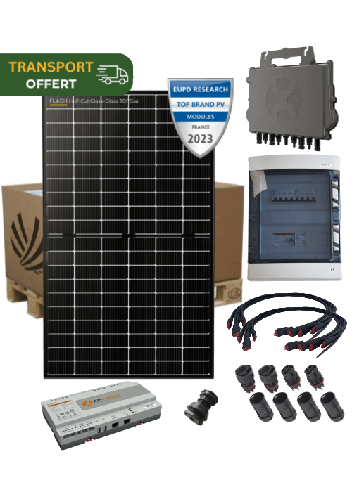 Kit solaire autoconsommation 8000 W 16 panneaux bifacial Dualsun 500W micro-onduleur APSystems QT2 triphase