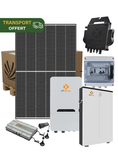 Self-consumption solar kit 3 kW 6 panels Trina Vertex S+ micro-inverter APSystems DS3-H With 6.5 kWh solar battery included